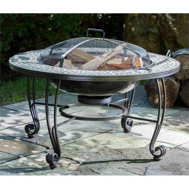 Round Wood Burning Fire Pit, Alfresco Fire Pit