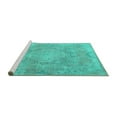 thumbnail image 2 of Ahgly Company Machine Washable Indoor Square Persian Turquoise Blue Traditional Area Rugs, 5' Square, 2 of 4