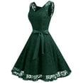 thumbnail image 2 of Market In The Box Women Floral Lace V Neck Sleeveless Bridemaid Party Dress, 2 of 7