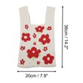 thumbnail image 4 of Unique Bargains 1 Pc Knitted Wrist Bag Flower Gift Bag Beige, 4 of 5