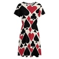 thumbnail image 4 of Casino Fun Dress Fashion Beach Short Sleeve Dresses Female Party Printed Sundress, 4 of 7