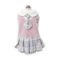 thumbnail image 1 of Vêtements pour Animaux Robe Élégante à Carreaux pour Petits Chiens et Adorable Robe à Cravate pour Chat pour Usage Intérieur Extérieur, 1 of 8