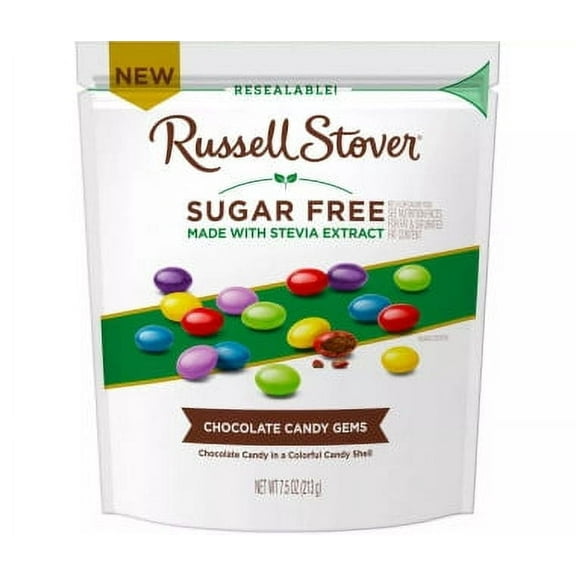 Russell Stover Sugar Free Candy Coated Chocolate Gems - 7.5oz