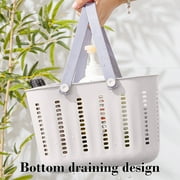 Vadktai Portable Shower Caddy Basket, Plastic Organizer Storage Tote with Handles for Bathroom, College Dorm, Kitchen