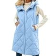 thumbnail image 2 of VBVC Women's Long Quilted Vest with Pockets , Side Zip Hem Sleeveless Puffer Jacket For Women, S-3XL, 2 of 9