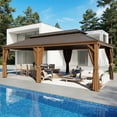 thumbnail image 5 of 22 Ft. W x 14 Ft. D Aluminum Hardtop Gazebo with Double Roof, Curtains & Mosquito Netting, 5 of 6