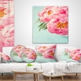 thumbnail image 4 of Designart Peony Flowers on Blue Background - Floral Throw Pillow - 18x18, 4 of 5