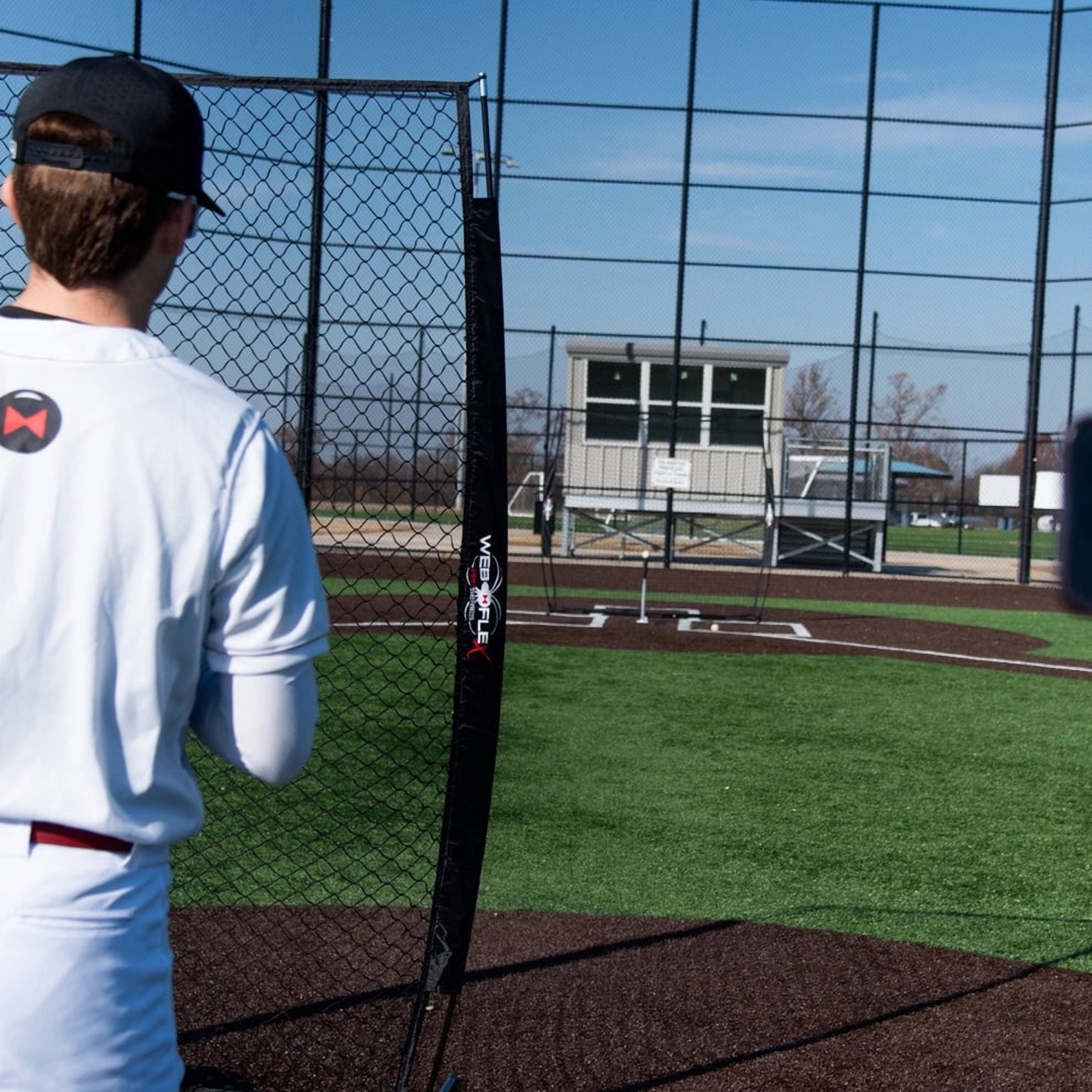 Web Flex Spider Series 4 ft x 7 ft Baseball I-Screen – Pitcher Protective Safety Screen & Net