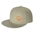 thumbnail image 1 of DouZhe Flat Brim Cap Snapback Hat, Hippies Anti-war Peace Prints Adjustable Yellow Adult Baseball Cap, 1 of 6