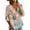 Army Green, variant on Women's Patchwork Floral 3/4 Sleeve Blouse - V-Neck Button Down Boho Tunic Top, Lightweight Casual Loose Fit Shirt for Spring Summer Pink L