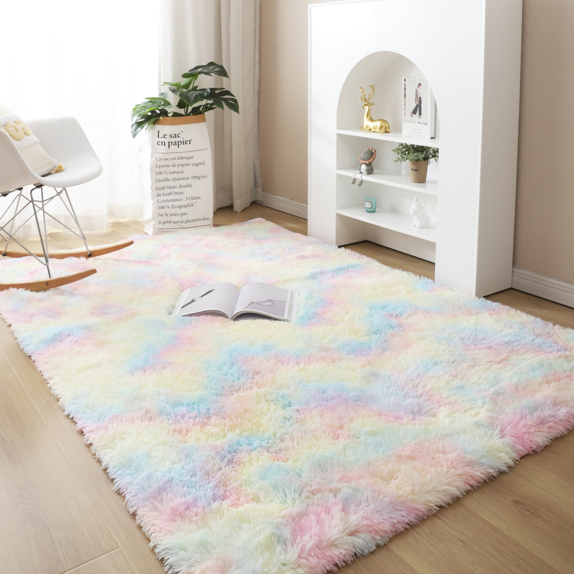 Rainbow and Hearts Rugs Heavy Duty Floor Mats Carpet Small Size 40x60cm