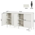 thumbnail image 3 of Demi Bonn 59" Sideboard Buffet Storage Cabinet with Doors, Modern Credenza Accent Cabinet for Kitchen Entryway Living Dining Room, White, 3 of 6