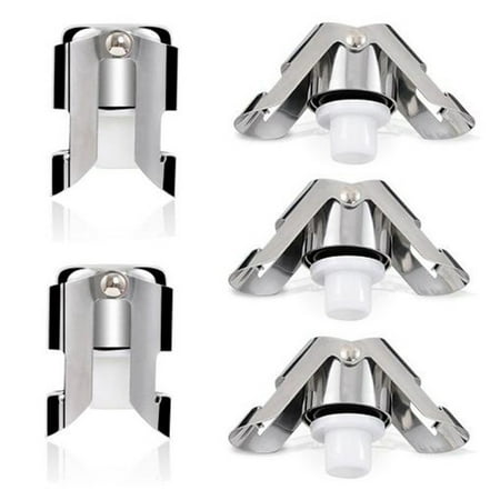 

Champagne Stoppers 5 Stainless Steel Vacuum Wine Stopper with a Long Sealing Plug Sparkling Wine Saver Reusable Cork