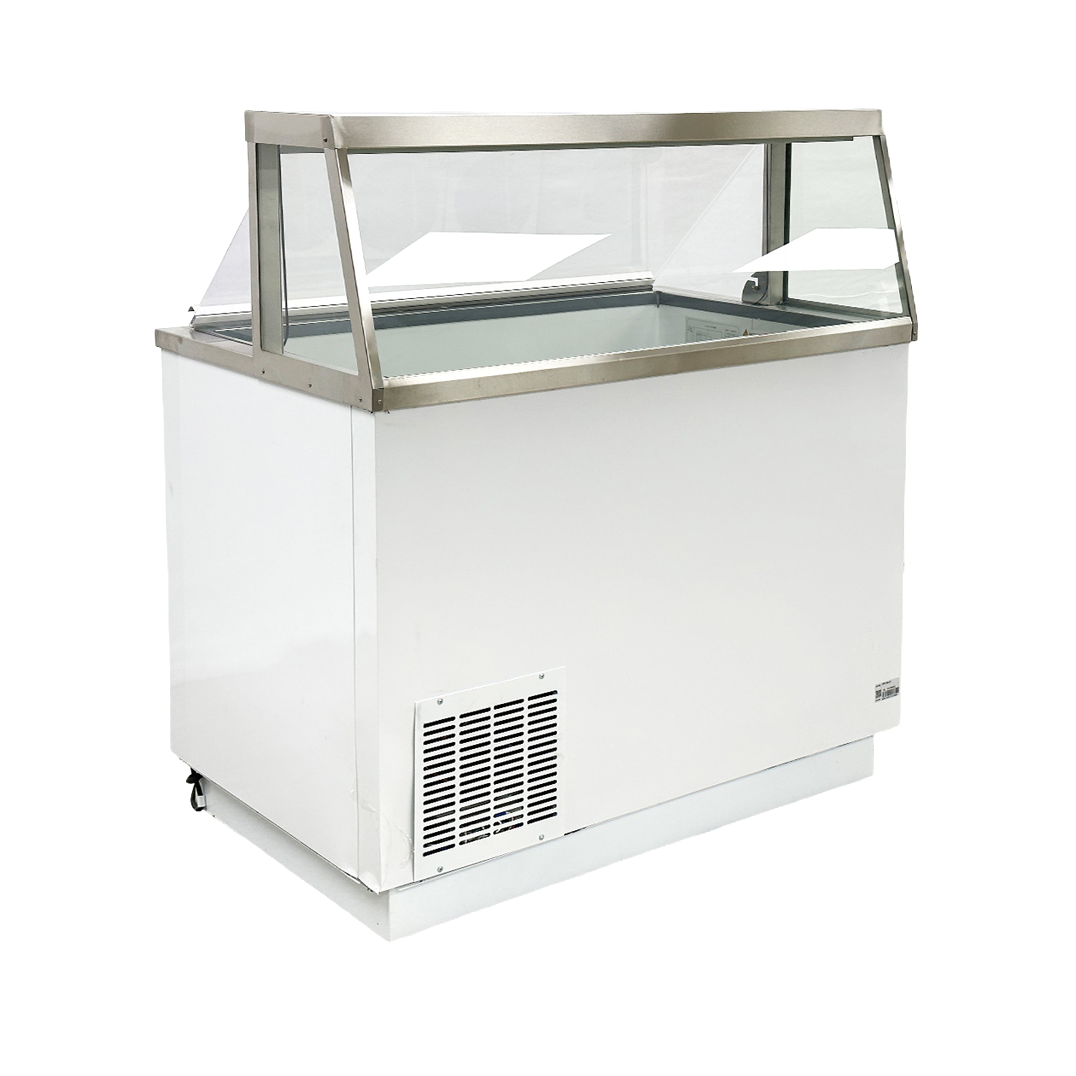 47in. 8 Tub Ice Cream Gelato Dipping Cabinet Display Freezer 13.8 Cu.Ft. Viewing Window, White