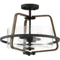 thumbnail image 5 of Ryder 16.5 in. 2-Light forged Black Rustic Entryway Semi-Flush Mount with Clear Glass Shade, 5 of 6