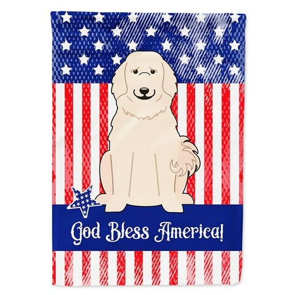 Caroline's Treasures BB3078GF Patriotic USA Great Pyrenese Flag Garden Size , Small, multicolor