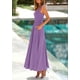thumbnail image 4 of Vestido largo PRETTYGARDEN para mujer, cuello redondo, sin mangas, morado, 4 of 9