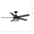 thumbnail image 2 of Schaal Collection 52 in. Five-Blade Matte Black Coastal Ceiling Fan with Integrated LED Light, 2 of 2
