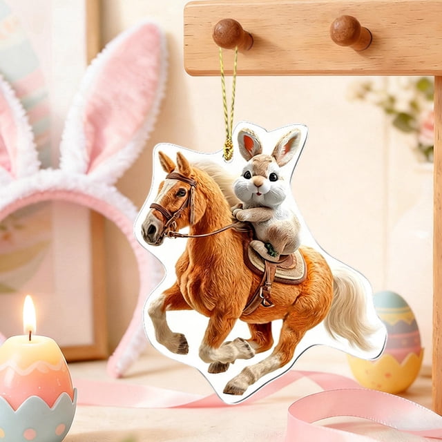 Decoraciones de Pascua, adornos de Pascua, regalos de Pascua, Pascua, acrílico, creatividad, pequeño colgante, conejito, objetos decorativos pequeños, adornos colgantes navideños, colgante de acrílico