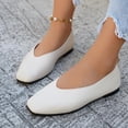 thumbnail image 4 of Miluxas Ballet Flats for Women Dress Shoes Comfortable Round Toe Flat office Walking Casual Dressy Slip On Shoes Beige 7.5(40), 4 of 9