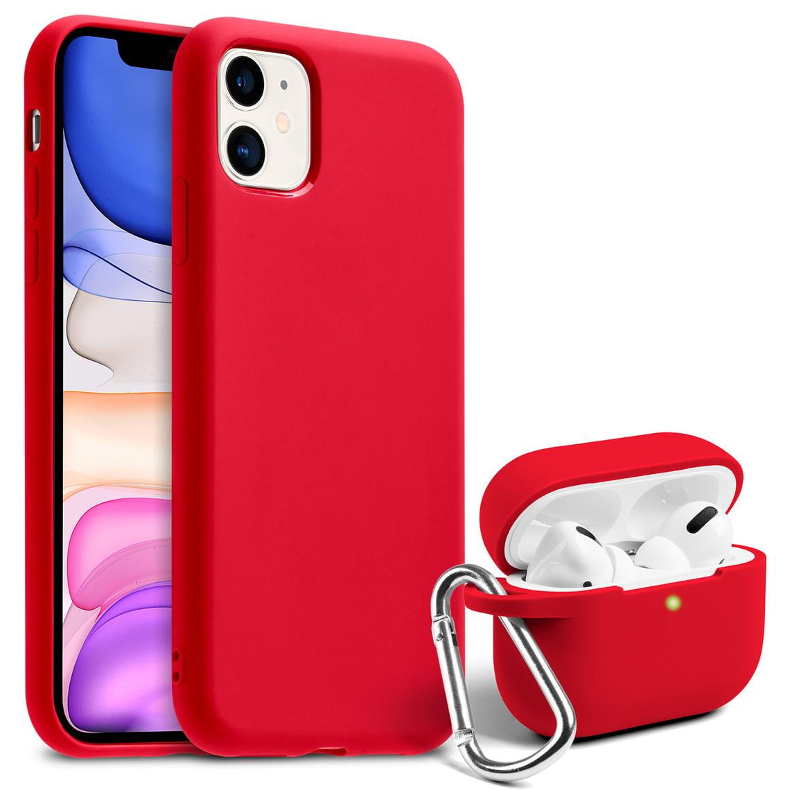 iPhone 11 Case and Airpods Pro Case Same Color Bundle Set, Silicone Thin  Smooth Full Covered [Enhanced Camera Protection] GMYLE for Apple iPhone 11  6.1