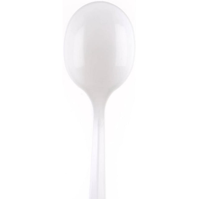 Disposable Plastic Cutlery Spoons (50 Count) White Disposable Plastic