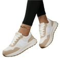 thumbnail image 2 of Sneakers for Women Genuine Leather Suede Patchwork Casual Lace Up Non-Slip Walking Shoes Comfortable Tennis Running Shoes Womens Fashion Sneakers, 2 of 5