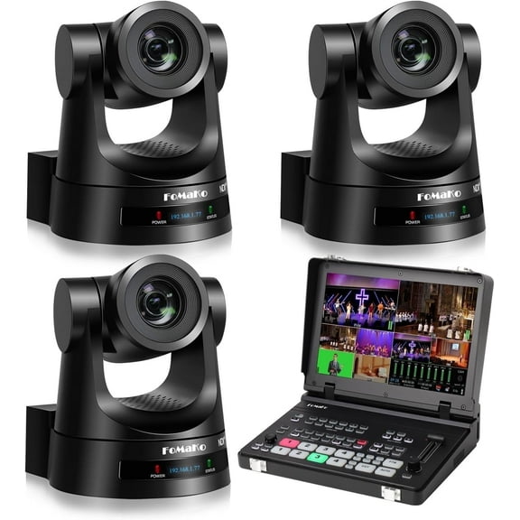FoMaKo 1080P 30X NDI PTZ Camera Bundle(KN30A x3 M5)