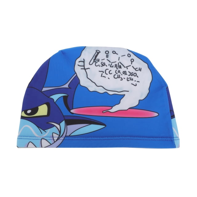 Gorro de Natación Transpirable con Patrón de Tiburón Púrpura Blanco 1 Pc
