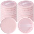 thumbnail image 1 of HINZIC Paquete de 25 almohadillas redondas de 2.362 in para aplicadores de maquillaje de base, esponja de polvo facial de algodón suave y agradable para la piel, almohadillas de terciopelo para cosmét, 1 of 5