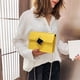 thumbnail image 2 of Bolsos de hombro con cadena de color sólido Bolso bandolera de cuero PU para mujer (Amarillo) Tmvgtek Oficina Multiescena Multifunción, 2 of 9