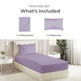 thumbnail image 2 of Sleepy Town Twin Size Bed Sheets - 2 Piece - NO FLAT SHEET INCLUDED - Twin Sheet Set - Soft, Comfy & Cooling - Easy Care - Wrinkle & Fade Resistant - Brushed Microfiber - Deep Pocket Sheets (Lavender), 2 of 5