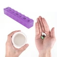 thumbnail image 4 of Unique Bargains Lightweight 7 Compartment Single Row Pill Case Clear Purple, 4 of 6