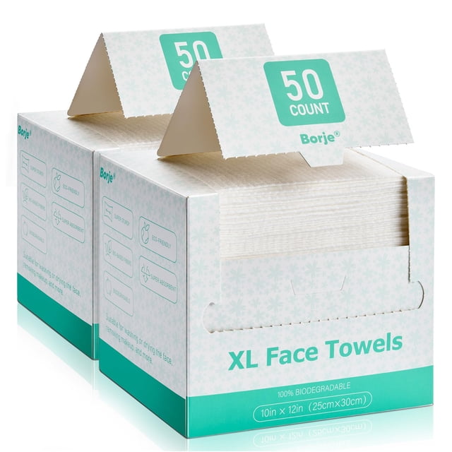 Toallas Faciales Borje XL 25 x 30 cm 100 Unidades Biodegradables