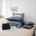 thumbnail image 5 of Homewish Cartoon Baseball Sports Twin Bedding Sets 7-Piece for Kid, Grey Blue City Print Bedding Comforter Set, Modern Ball Gaming Reversible Sheet Sets, Lightweight Room Decor, 5 of 7