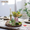 thumbnail image 2 of Hanobe Round Wood Candle Tray: Rustic Wooden Candle Holder, 2 of 2