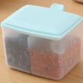 thumbnail image 4 of Spice Jar Plastic Portable 2-Grid Seasoning Box Spice Container with Lid & Spoon, 4 of 9