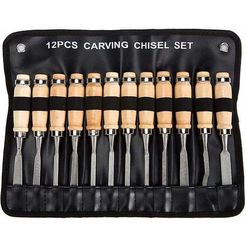 Professional Wood Chisel Set - 12 Sharp Woodworking Tools with Carrying ...