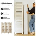 thumbnail image 5 of Room Divider with Shelves, 5.6 Ft Tall Folding Wood Screen with Double Hinges for Home Office Bedroom Hotel Decoration (6 Panels, White-Washed), 5 of 8
