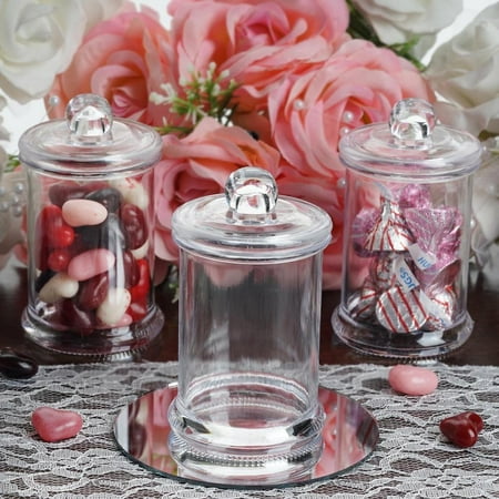 - Efavormart 12 Pack 6oz Clear Plastic Candy Beverage Disposable Favor Jar Container With Clear Lid For Wedding Party Event