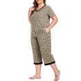 thumbnail image 4 of Cueply Women Plus Size Pajamas Set Short Sleeve Pjs Sleepwear Loungewear Nightwear with Pockets, 4 of 7