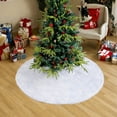 thumbnail image 2 of Christmas Tree Skirt 36/48/60 Inches White Christmas Tree Skirt Soft Fluffy Faux Fur Tree Skirt for Merry Christmas Party Supplies, 2 of 7