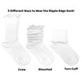 thumbnail image 3 of Jefferies Socks Girls Ruffle Ripple Lace Trim Dress Turn Cuff Socks 3 Pair Pack, 3 of 4