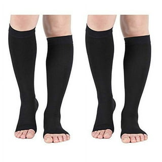 MGANG Compression Socks, 15-20 mmHg Graduated Knee High Compression  Stockings for Unisex, Class I, Open Toe, Opaque, Support Hose for DVT,  Pregnancy