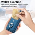 thumbnail image 6 of Decase Wallet Case for Samsung Galaxy S22, Luxury Shockproof Magnetic PU Leather Credit Card Slot with Built-in 360° Rotation Ring Holder Stand Protective Case, blue, 6 of 8