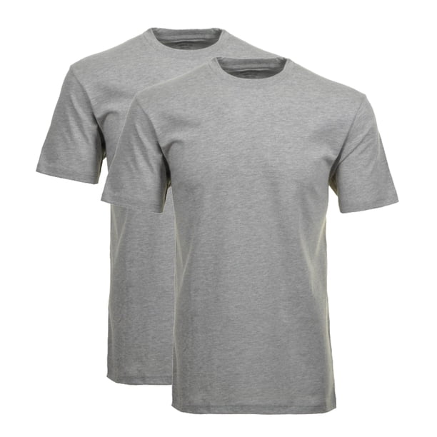 RAGMAN Camiseta para hombres, paquete de 2 - 1/2 manga, camiseta interior, cuello redondo Gris 2XL (2X-Large)