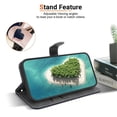 thumbnail image 5 of Leather For Samsung Galaxy A37 5G / A36 5G Wallet Case Crystal Material Painted Animal&Flowers&Hearts Pattern, Wallet For Women Men Card Holder Magnetic Clasp Kickstand Folio Case With Hand Strap, 5 of 8