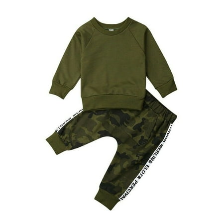 

Newborn Tracksuit Set Baby Boys Long-Sleeved Tops Long Pant Outfits Clothes 2Pcs Tracksuit Set