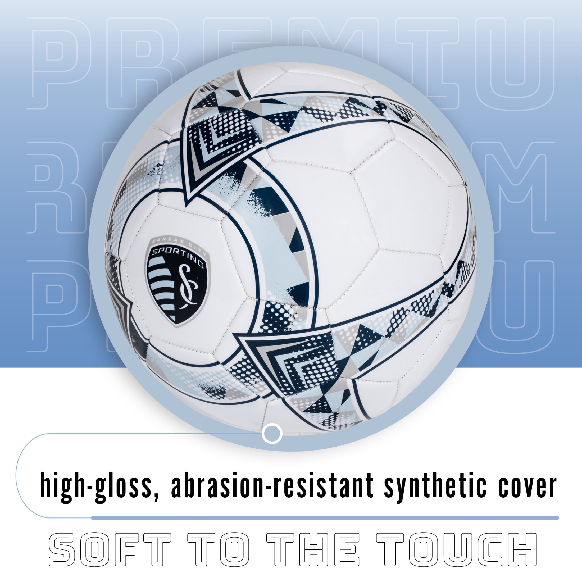 Franklin Sports MLS Sporting Kansas City Soccer Ball - Official Size 5 Soccer Ball - Regulation Size + Weight Soccer Ball for Kids + Adults - Boys + Girls Soccer Ball - Air Pump Included