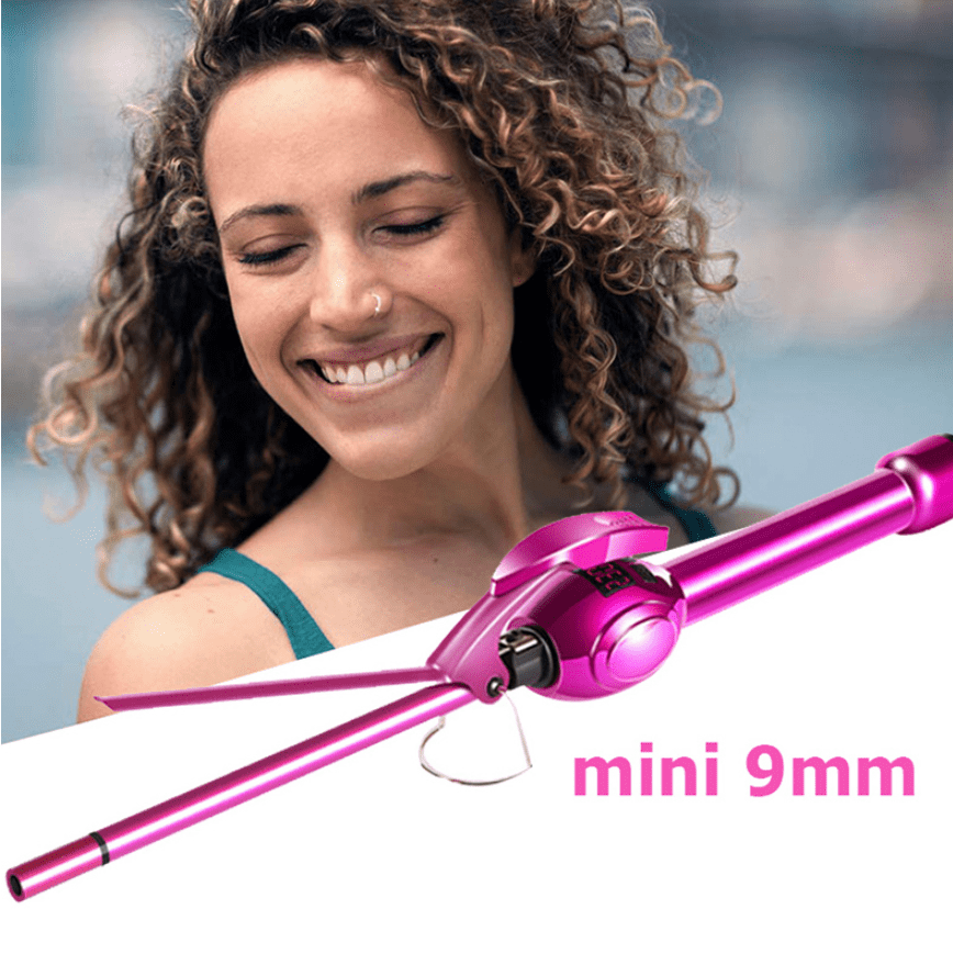9mm Hair Curling Iron Wand Unisex Hair Curler Ceramic Tourmaline